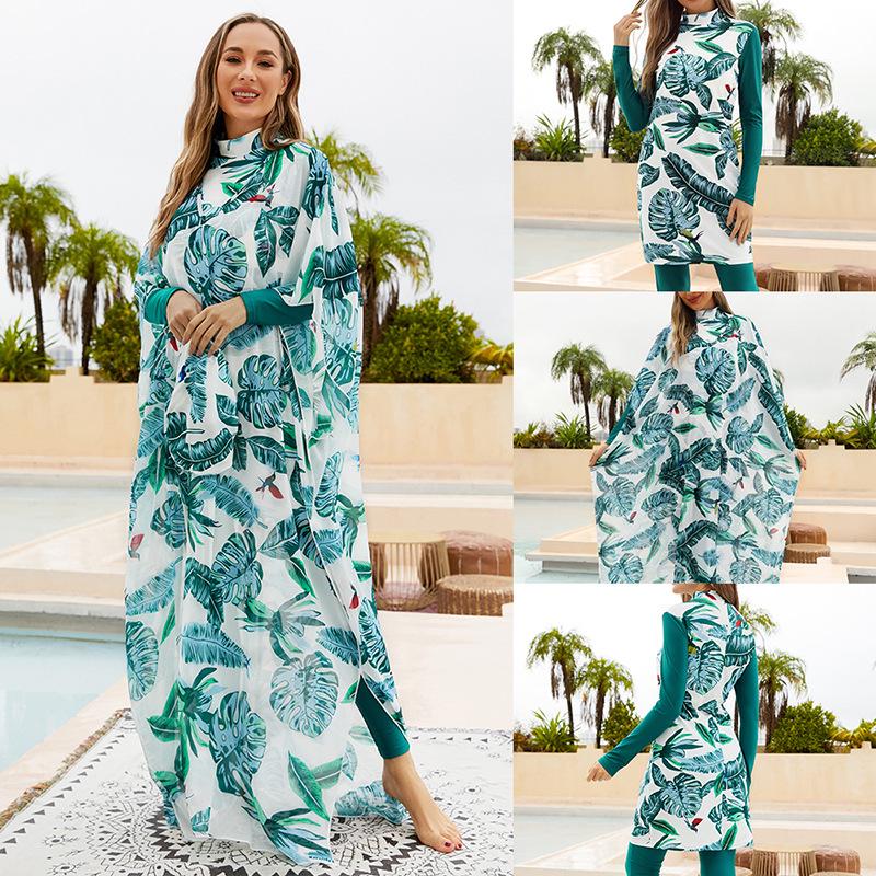 Southeast Asian Muslim Modest Swimwear Set: Four-Piece Full Coverage with Sun Protection