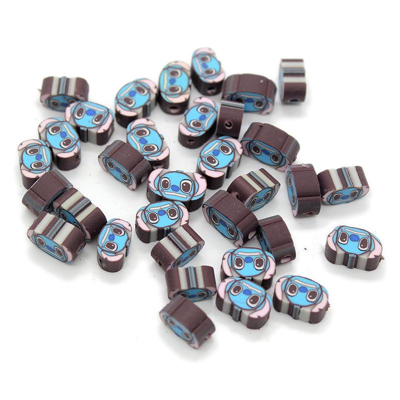Soft Pottery Pieces Beaded Diy Mobile Phone Chain Accessories Loose Beads Smiley Face Letters Animal Fruit Mixed Soft Pottery