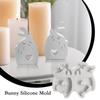 Easter Molds Non-stick Silicone Reusable Easy Release Resin Casting Easter Egg Rabbit Mold For Soap Clay Wax Concrete Home Decor