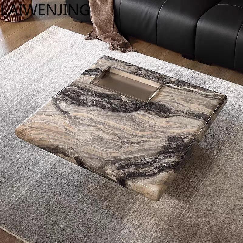 Marble coffee table light luxury suspension tea table Italian simplicity