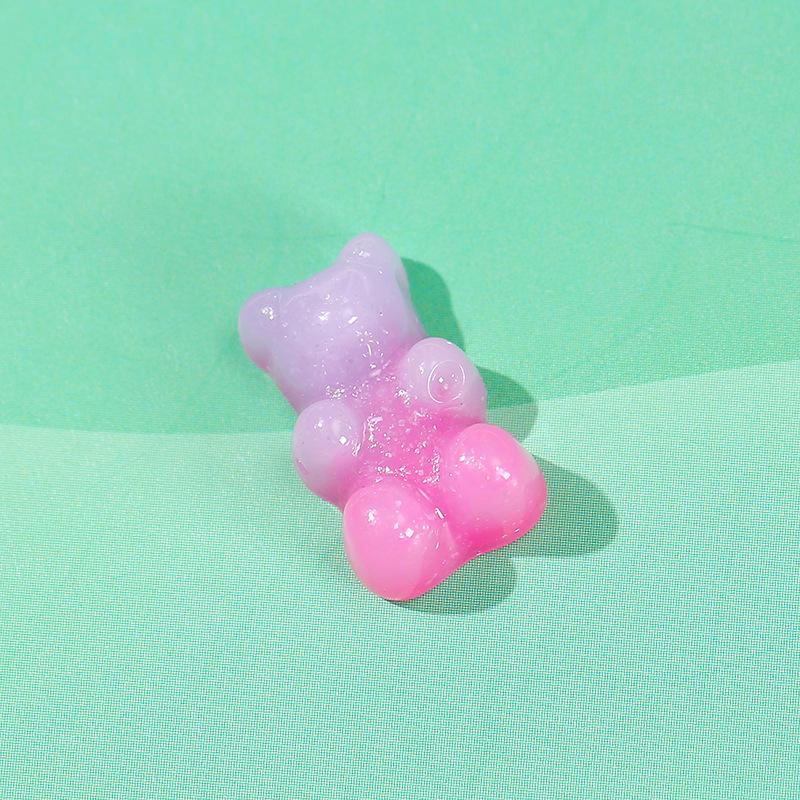 Dwukolorowe brokatowe misie żywiczne akcesoria do DIY etui na telefon