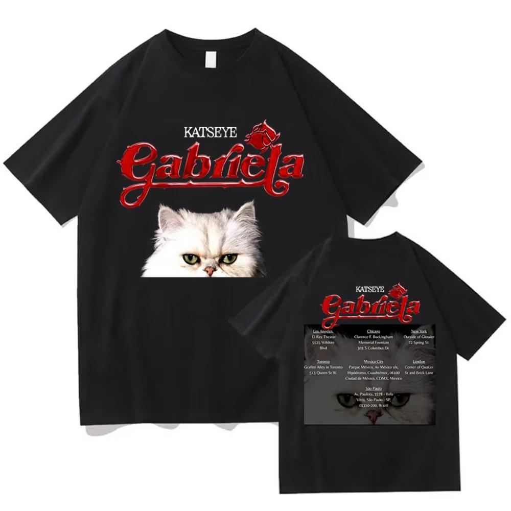 

KATSEYE Gabriela Tour 2025 T-shirt Summer Short Sleeve Cotton Tshirt for Men Loose Unisex Streetwear Hip Hop Women Aesthetic Tee XL