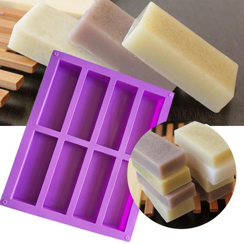 8-Cavity Silicone Baking Mould Rectangl Chocolate Fondant Molds Making Chocolate Bar Mold Soap Handmade Supplies