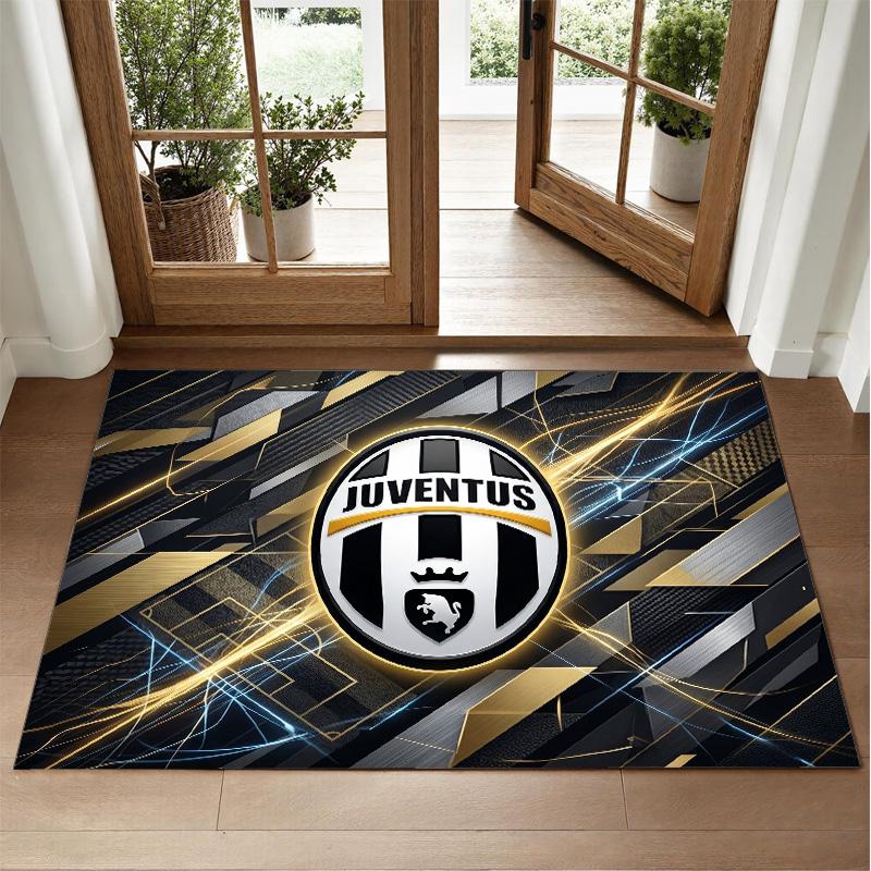 Juventus FC Design Crystal Velvet Rug Soft Decorative Mat for Bedroom Entrance