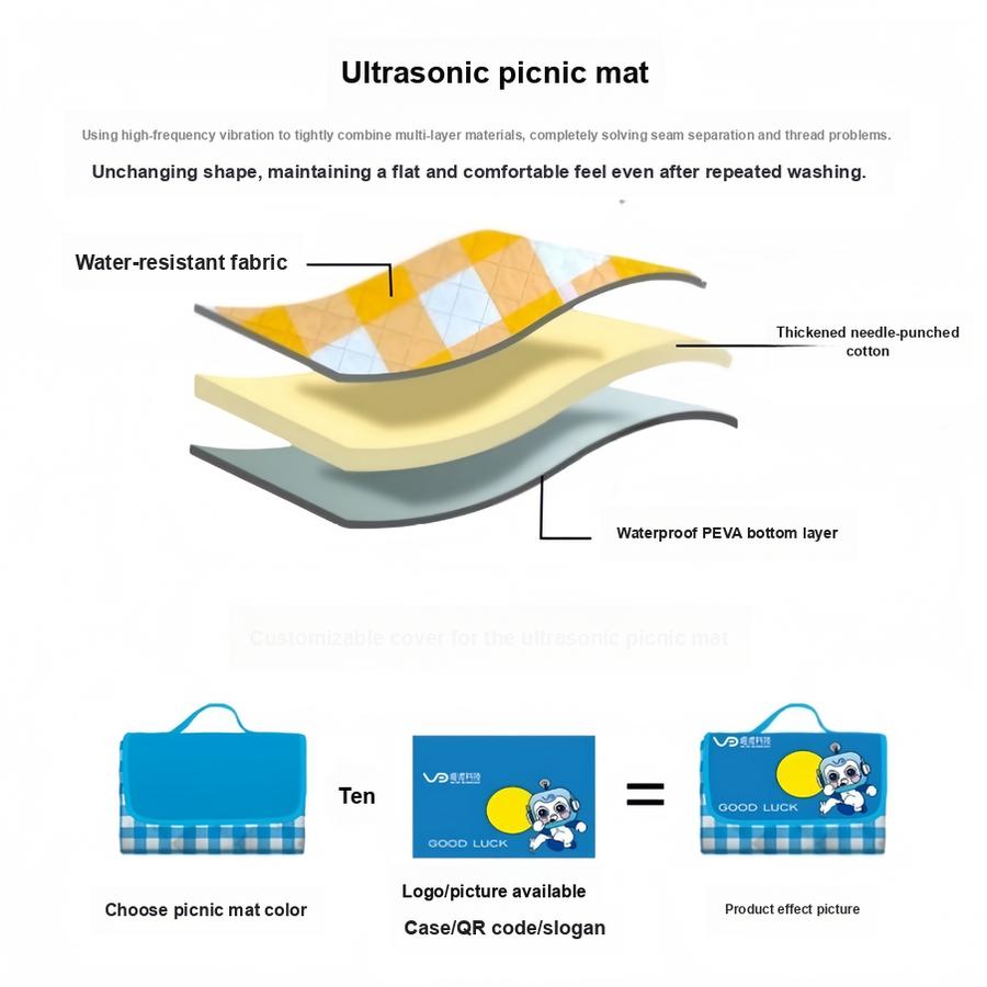 Waterproof Insulated Ultrasonic Picnic Mat Camping Tent Ground Mat Outdoor Lounger Mat Custom