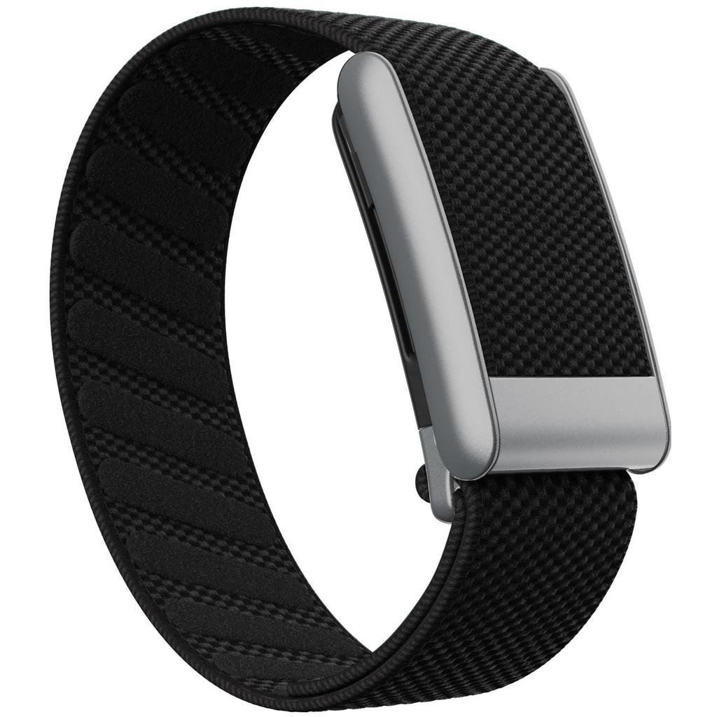 Whoop 5.0 Peak Nylon Sportband mit mattiertem silberfarbenem Rahmen