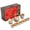 Embroidery gift box, flint red tea set, complete set, teapot, beam pot, teacup gift, souvenir gift