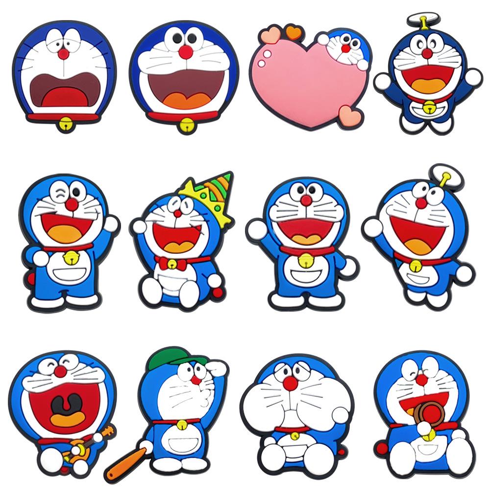 Doraemon Shoe Charms: PVC Soft Rubber Crocs Decorations & DIY Accessories