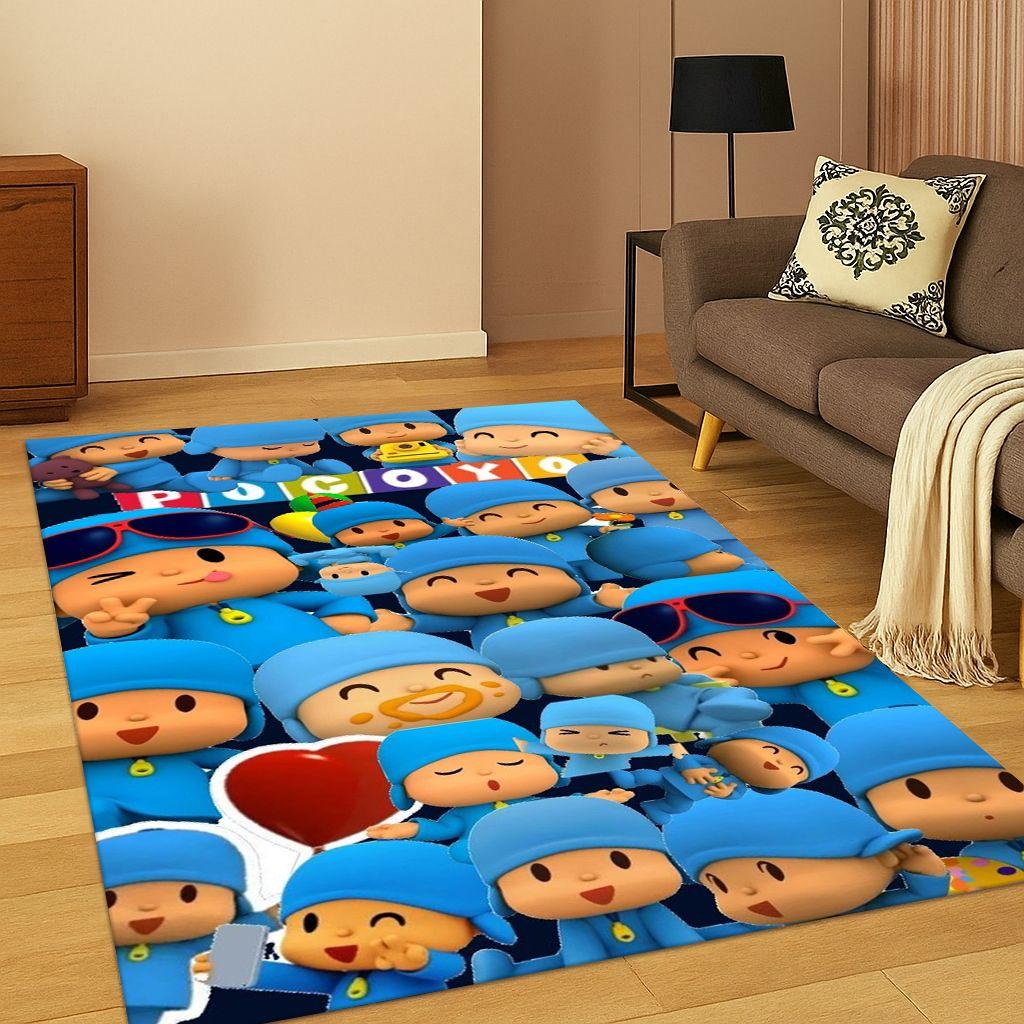 3D P-Pocoyo Elly Pato Cartoon Carpet Rug for Bedroom Living Room Sofa Home Decor,kids Play Game Area Rug Non-slip Floor Mat Gift