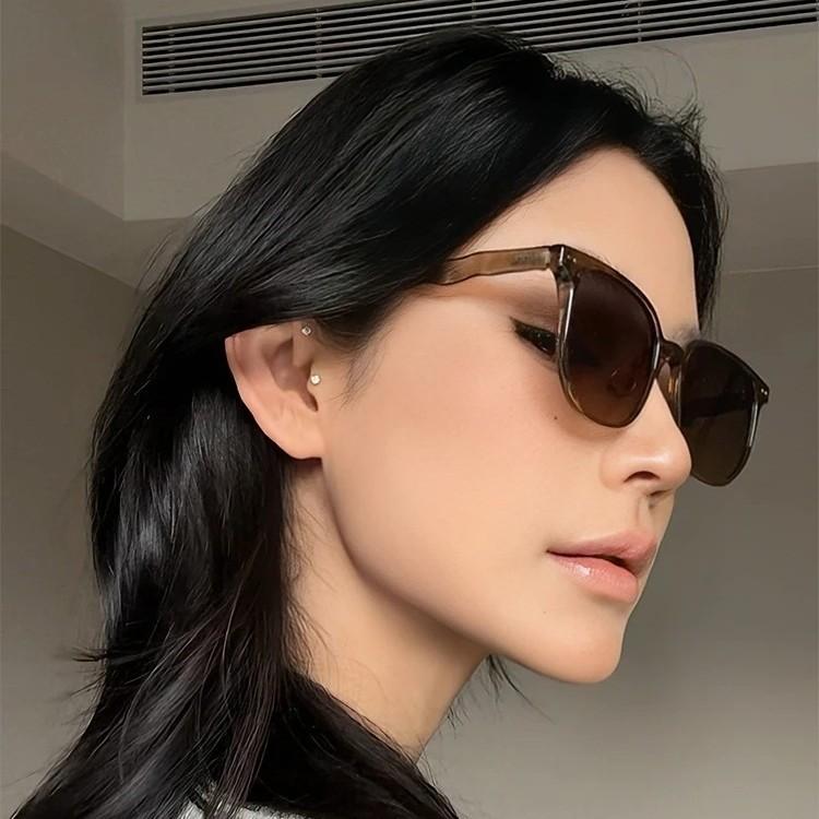 Retro large frame sunglasses women's high-end wave glasses legs polarized sunglasses fashion versatile sunglasses men