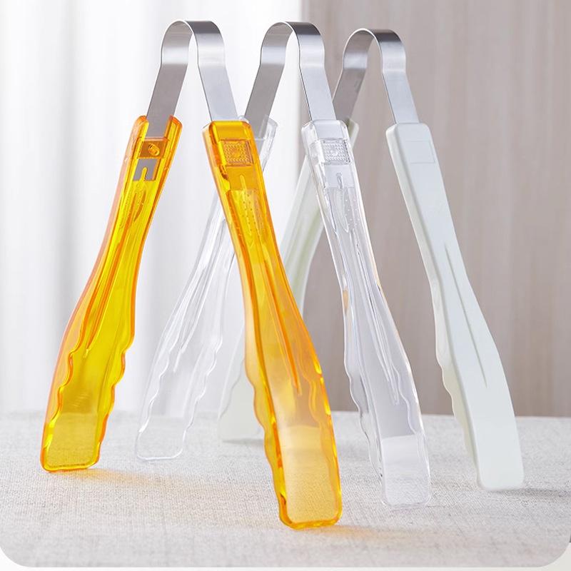 Hot Sale 3/1Pcs Plastic Buffet Serving Tongs Mini Utensil Appetizers Clear Kitchen 8.4 Inch Small Ice