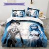 Corpse Bride Cartoon Pattern Bedding Quilt Set Quilt Cover Pillowcase Home Decoration Gift (1 * Duvet Cover + 2 * Pillowcase, Without Core)