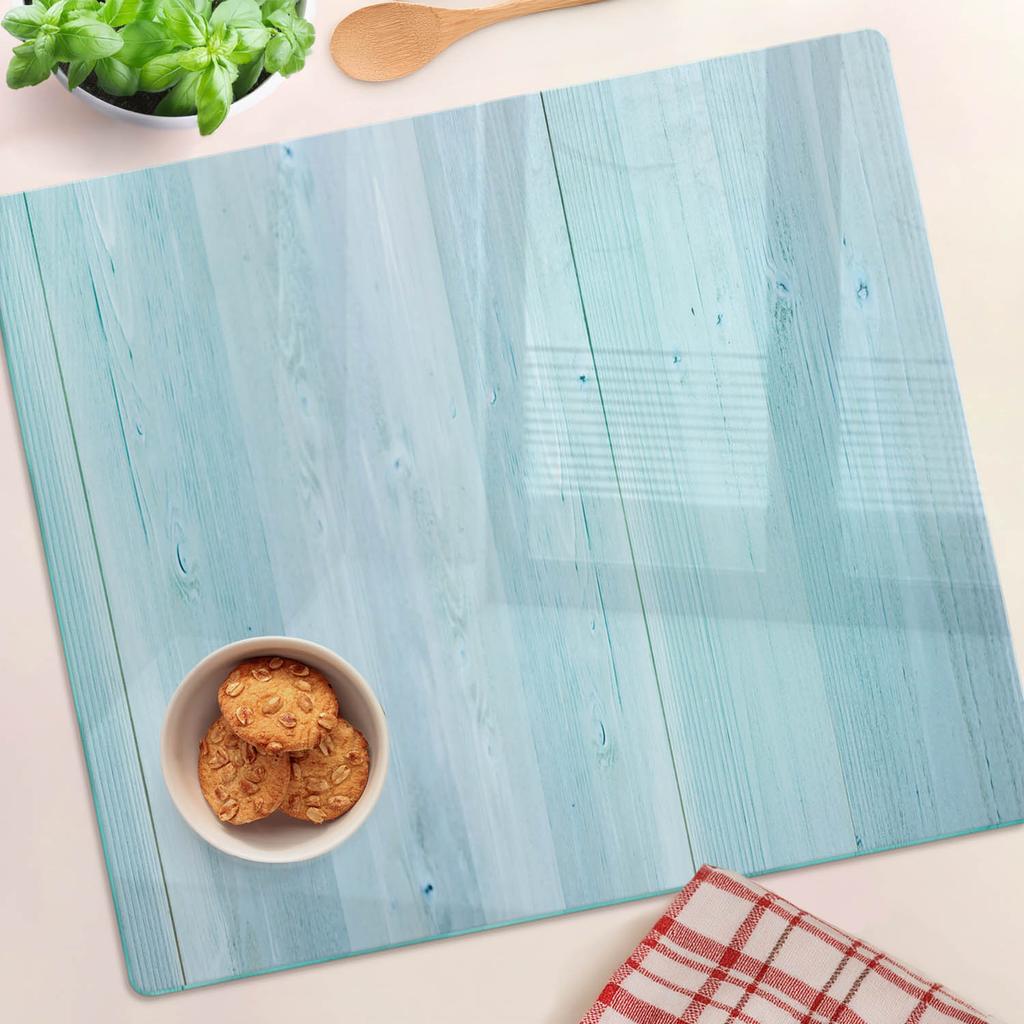 Kitchen Multifunctional Decorative Glass Board Blue Boards 60X52 Cm