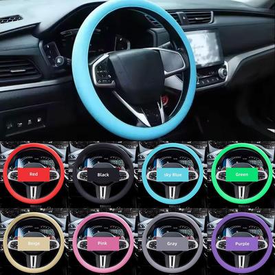Universal Auto Silikon Lenkradbezug Elastisch Weich Zubehör Rutschfest Auto Dekoration Bezüge Farbe Innen Mehrfach J2Q9