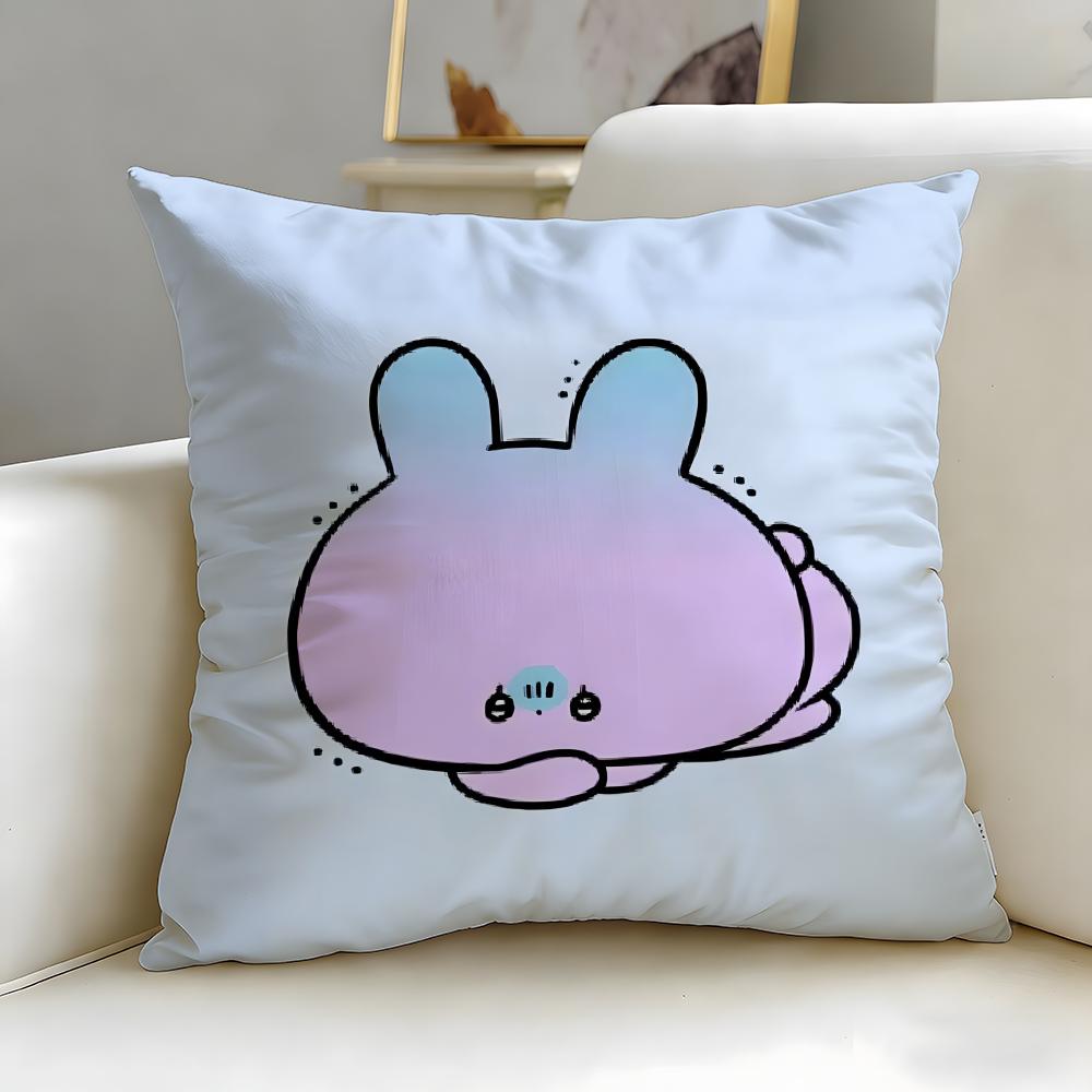 virtual character Asamimichaan Asleep Cushion Cover Soft & Easy-Wash Pillow Case – Versatile for Couch, Bed, Travel and Office