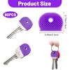 80 Pcs Colored Key Covers Caps, Colorful Keycap Set 1 Inch Key Head Protectors Keys Caps Identifiers for Standard Flat House Keys (8 Colors, 1