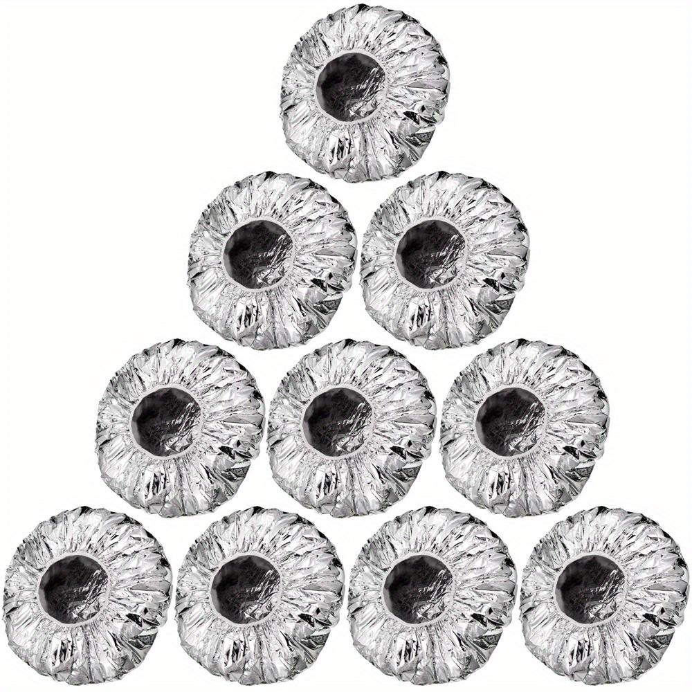 12 pcs/pack Deep Conditioning Caps Aluminum Foil Reusable Hair Processing Caps Hair Coloring Shower Caps for Home Salon Use