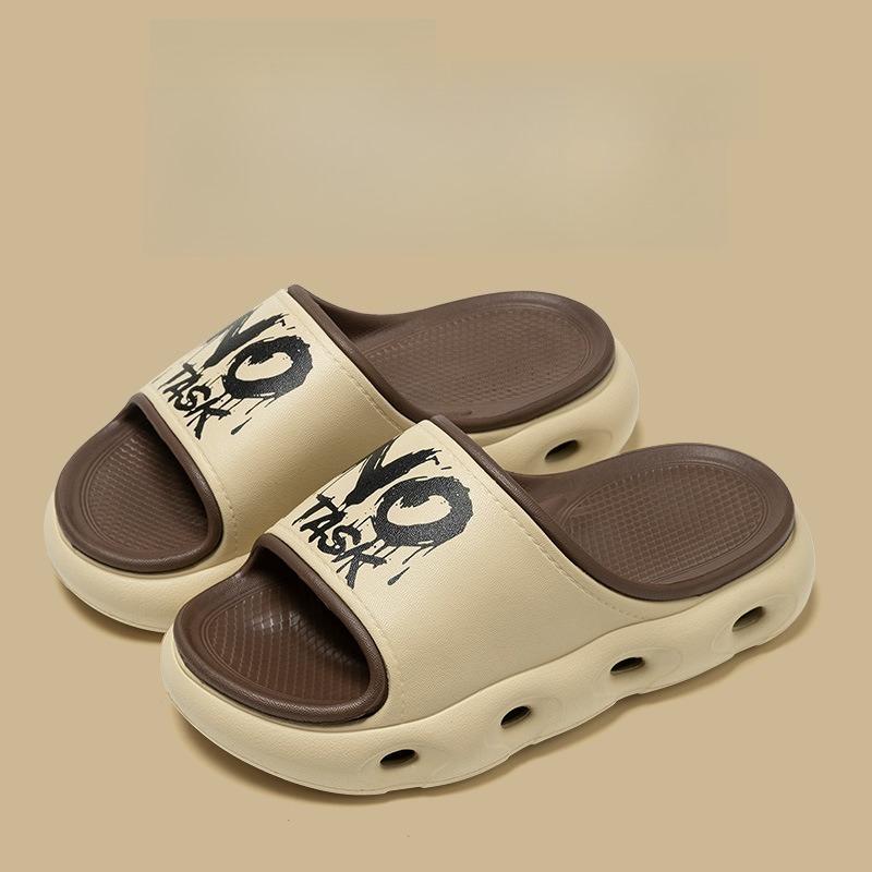 

Пара тапочек летние мягкая подошва увеличение высоты мужские крутые тапочки легкие удобные модные уличные женские повседневные туфли 44-45 коричневый