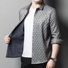 New Winter Style Middle-aged Men's Long-sleeved Velvet Shirts, Thickened Daddy Clothes, Trendy Versatile Plaid Warm Shirts