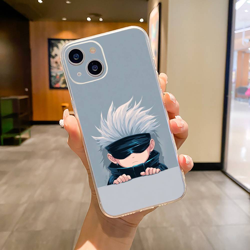 Favorite Anime Characters-S-Satoru G-Gojo Phone Case For iPhone17,16,15,14,13,12,Pro Max, Plus   Soft Silicone Transparent Cover