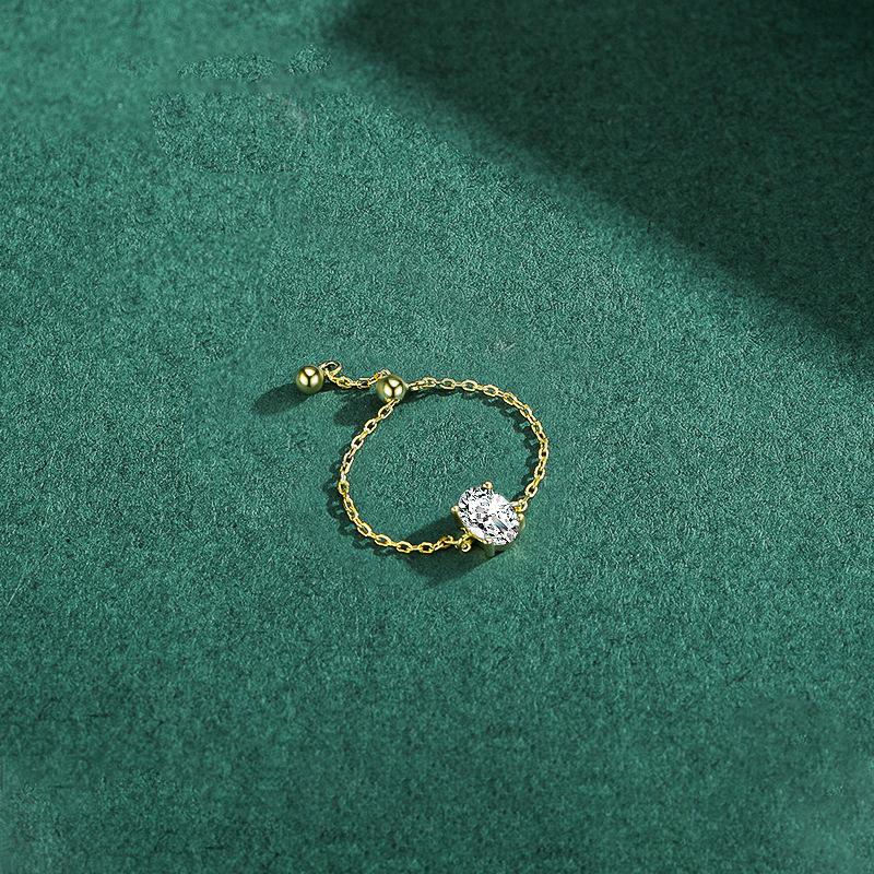 Tancise Classic 925 Sterling Sølv Zircon Ring Dame Smykker Bryllupsløfte Festgave