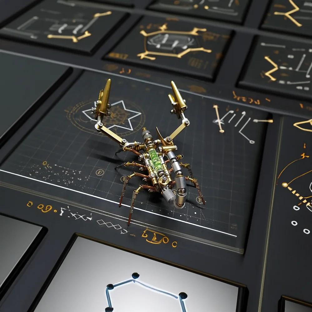 Kit de Modelo de Aranha Mecânica DIY Metal Puzzles 3D Insetos Cyberpunk Montagem Criativa Artesanal Puzzles de Metal