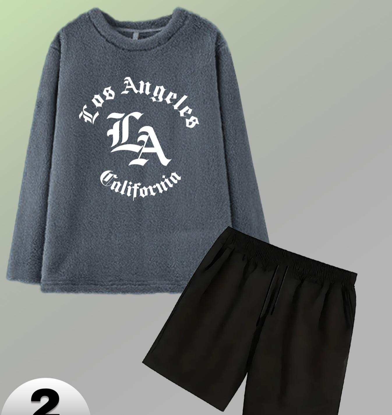 

Men s Plaid Flannel Shorts Set, Stylish & Cozy, Weekend Brunch XXL сірий