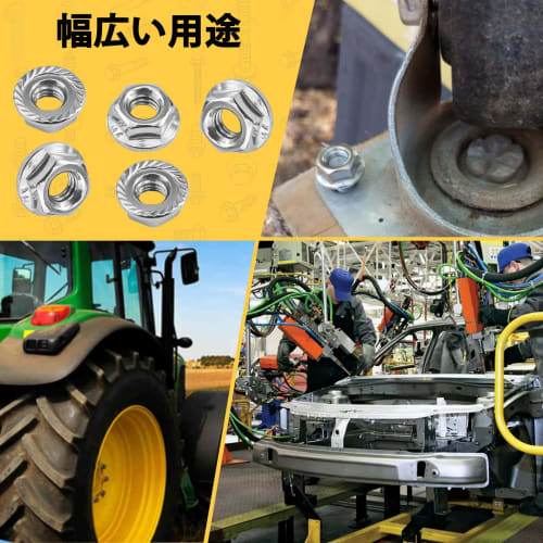 WUXIAOCSG Hex Flange Nuts, Set of 20, 304 Stainless Steel Hex Lock Nuts (M5)