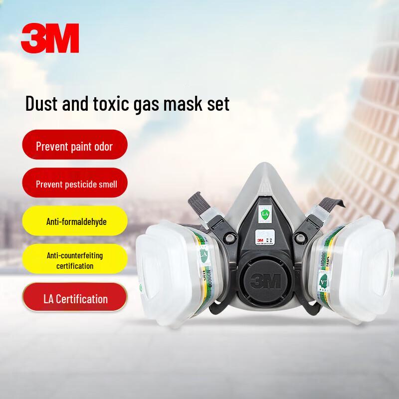 3M 6200 Reusable Half Facepiece Respirator Multi-Gas/Vapor 7-Piece Kit