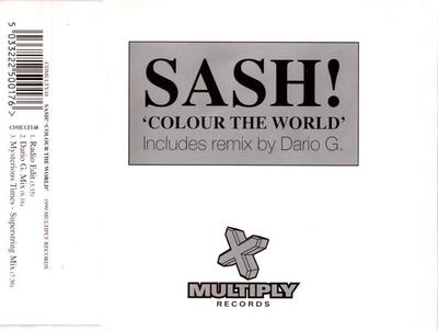 CD SASH! - Colour The World CDMULTY48 Multiply Record 1999 Великобритания Танцевальная и электронная музыка Б/у
