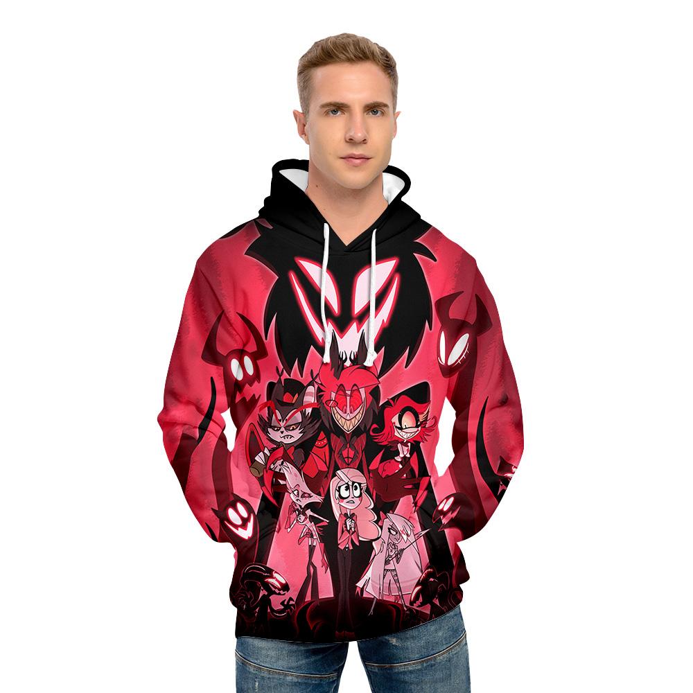 Hazbin Hotel Anime Hoodie Printed Sweatshirts Casual High Street Oversized Pullovers Man Women Long Sleeve Sweatshirt