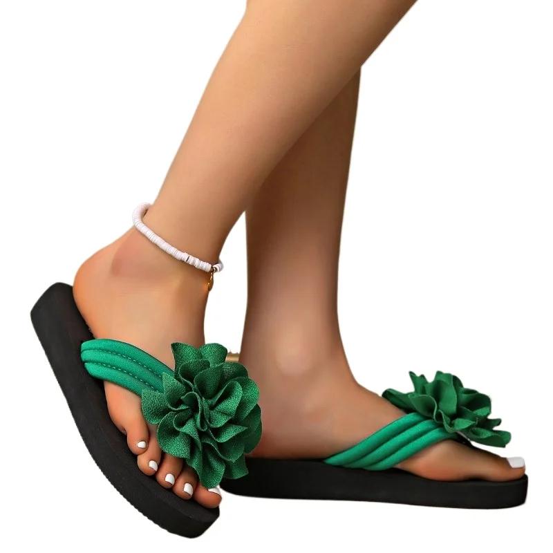 Fashion 2025 Light Female Shoes Flip Flops Women's Slippers Outdoor Casual Slippers Women Floral Plus Size Platform Open Toe Sandals