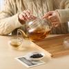 Glass Teapot Stovetop SafeClear Teapot with Removable Infuser 20.3 Oz Loose Leaf and Blooming Tea Maker
