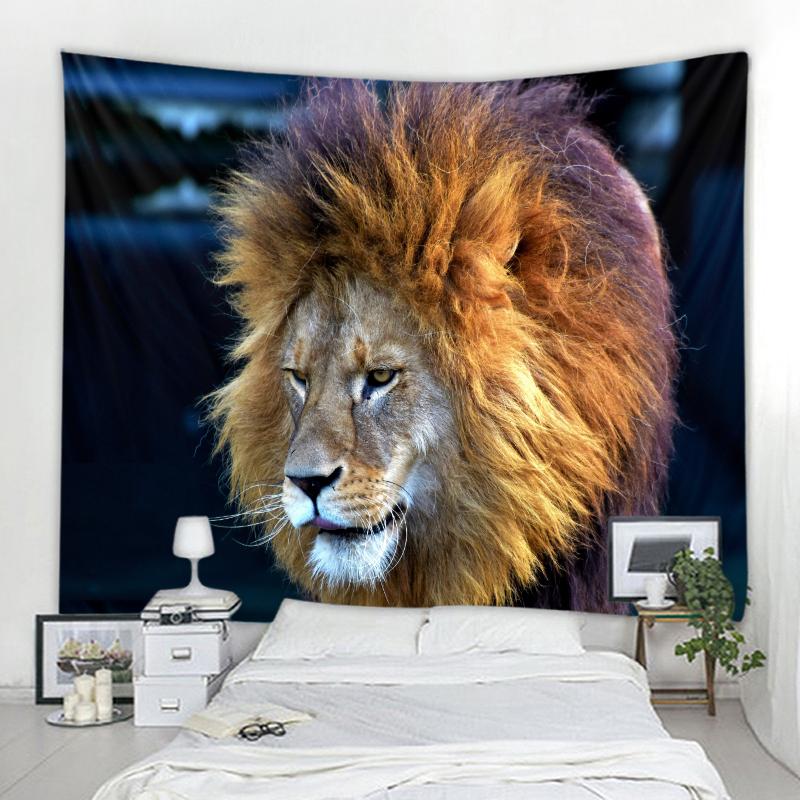 Boho Decor Living Room Bedroom Dorm Home Decor Lion Tapestry Animal Lion Background Wall Hanging