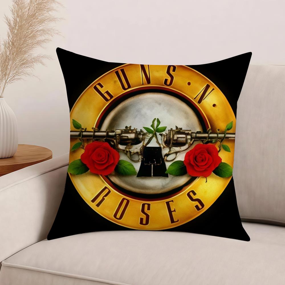 Rockband G-Guns N' R-Roses Kuddfodral Kontorskuddar Lämpliga för Soffa Bil Sovrum Dekorativt Kuddfodral