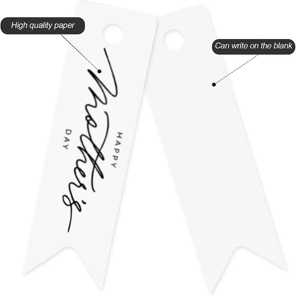 100pcs Handmade Mother Day Tags White Paper Hand Gift Hanging Tag  Gift Wrapping