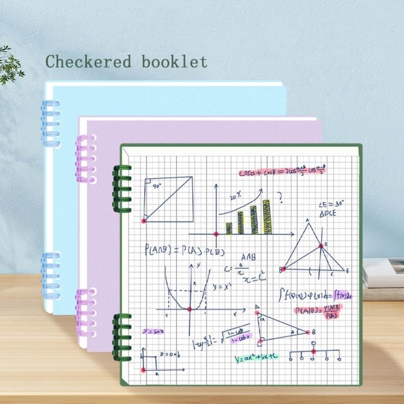 Binder Notebook Refillable 10 Hole Pre-Punched Binder Journal Notebook 120 Pages Gridded for Noting Planning Journaling