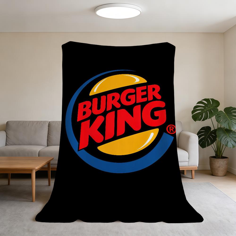 K-King-ES Blanket Super Warm Logo Comfortable Plush Throw Blanket Child Home Sofa Bedroom B-Burger Gift
