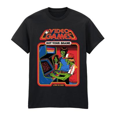 Steven Rhodes Unisex Adult Video Games Rot Your Brains T-Shirt