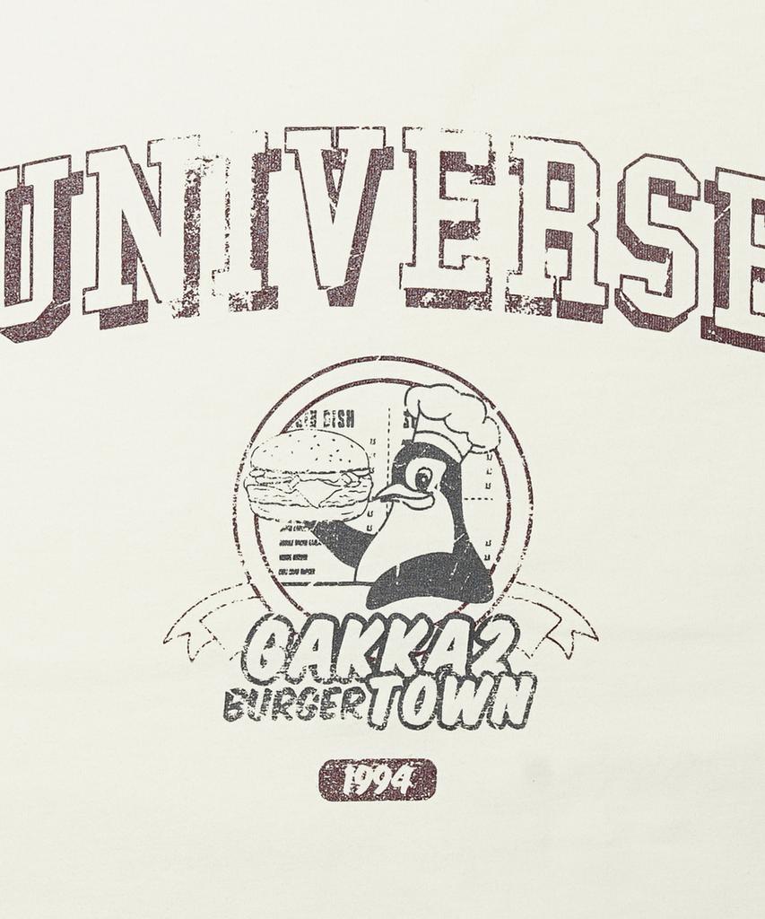 GAKKAI UNIONS [16-Piece] Universe Burger Town Short Sleeve T-Shirt Cream