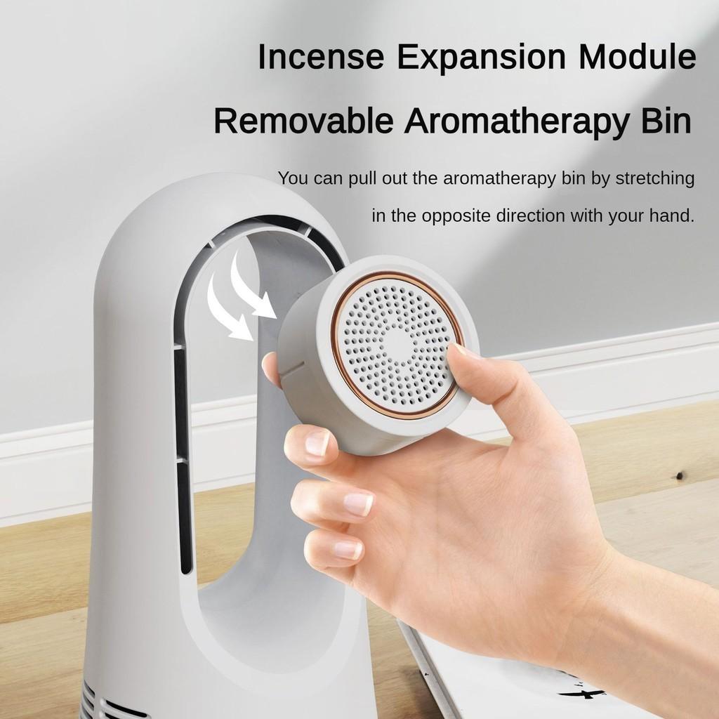 5W White Dormitory Desktop Bladeless Fan Household Aromatherapy Electric Fan Low Noise Operation and Long Endurance Air Conditioning Fan