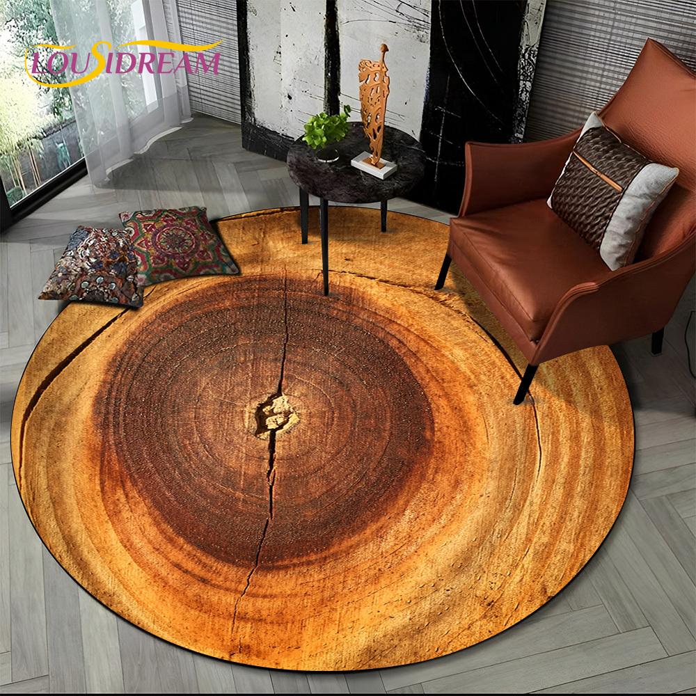 Latest 3D Color Wood Grain Lines Round Area Rug,Carpet Rug for Living Room Bedroom Sofa Child Playroom Decor,pet Non-slip Gift