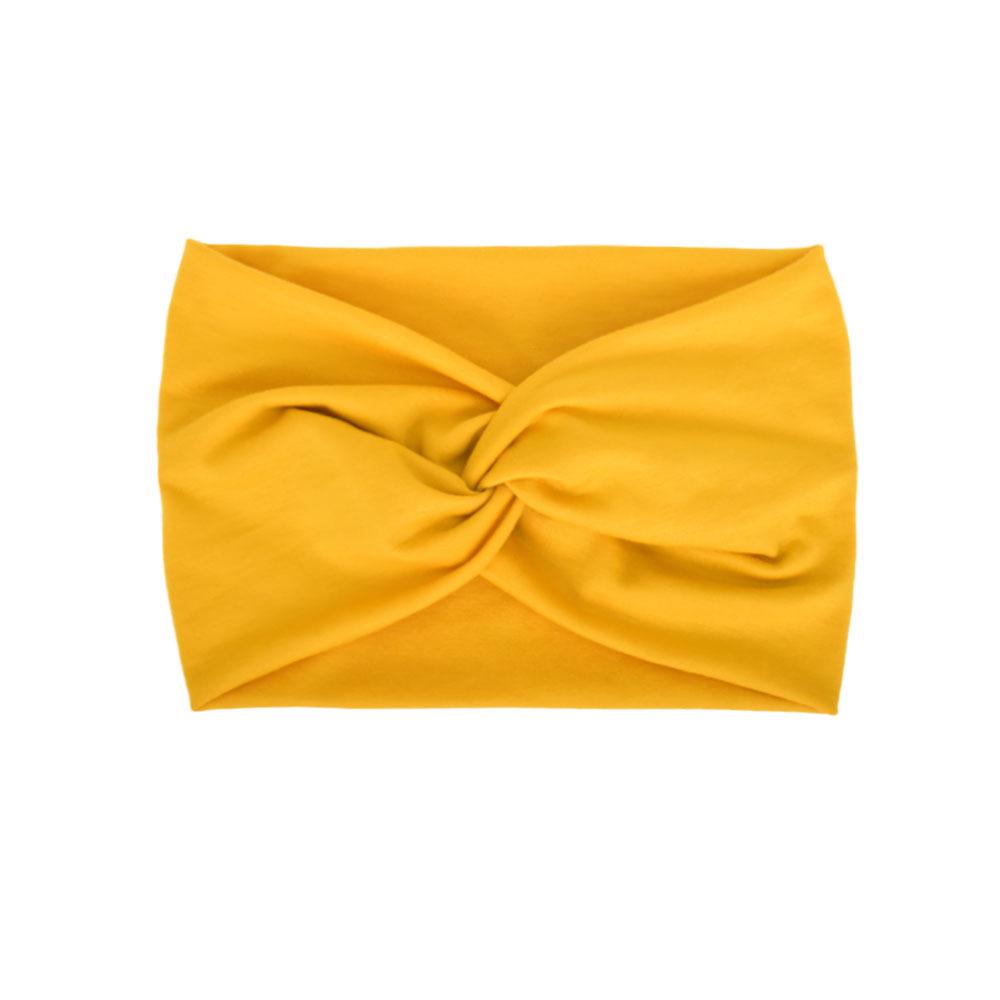 Faixa de cabeça elástica de ioga boêmia europeia e americana – acessório esportivo de cabelo com estampa cruzada de aba larga para mulheres