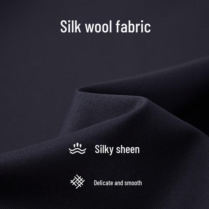 EMZ Erdos Men's Wool Silk Business Zipper Jacket