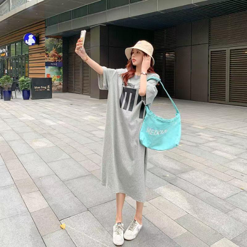 

Повседневное свободное прямое летнее стильное платье-футболка с короткими рукавами для женщин длиной до колена 4XL серый