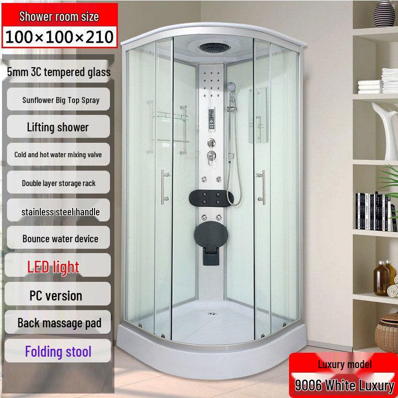 Home Shower Room: Arc-Shaped Integrated Design with Wet/Dry Separation