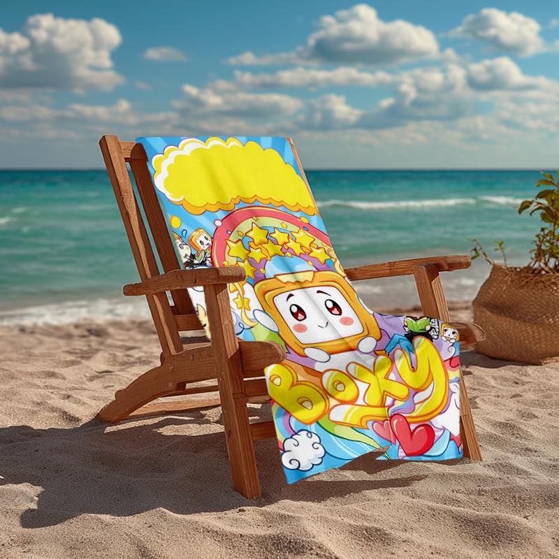 Ultra-Soft Beach Towel with LankyBox Theme,Ideal for Pool - Camping, Diving - Perfect Travel Essential, Vibrant Beach Towel.