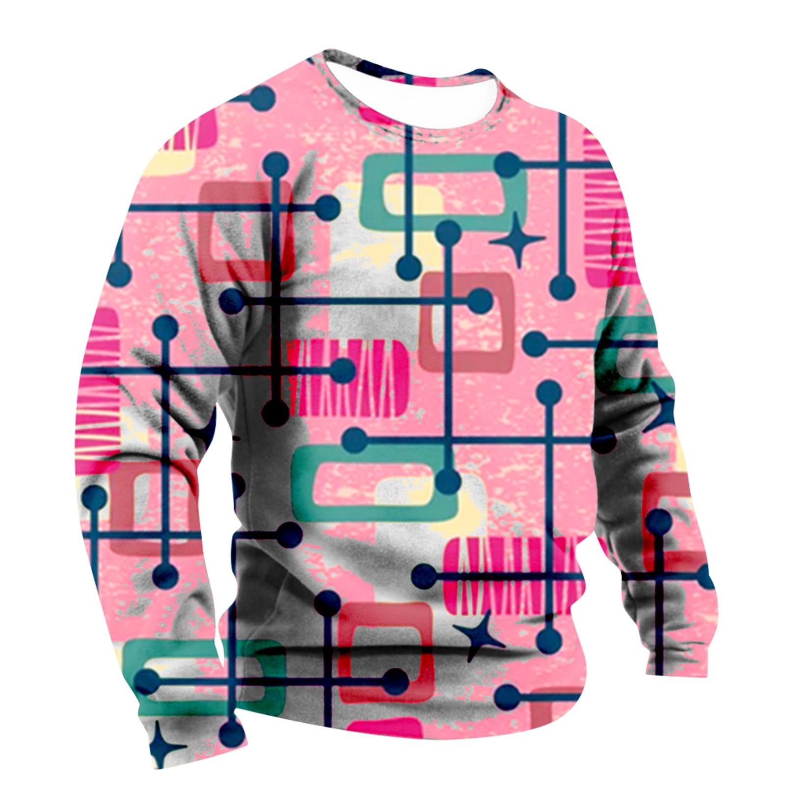 

Чоловічий світшот з етнічним принтом і довгими рукавами XXL рожевий