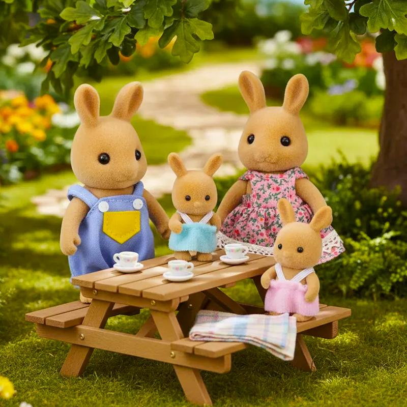Miniature Dollhouse Pretend Play Figures for Kids Dollhouse Forest Family Doll Rabbit Bear Squirrel Family Animal Birthdays Gift