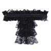 Halloween Retro Victorian Lace Jabot Collar and Cuffs Set Colonial Lace Collar Detachable Faux Sleeve Costume Accessory